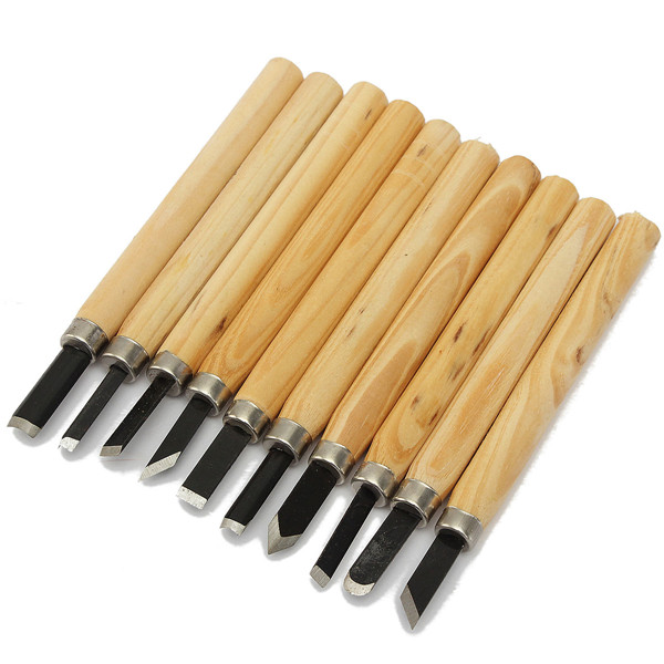 10pcs-Wood-Carving-Chisel-Set-High-Carbon-Steel-with-Wooden-Handle-970962-1
