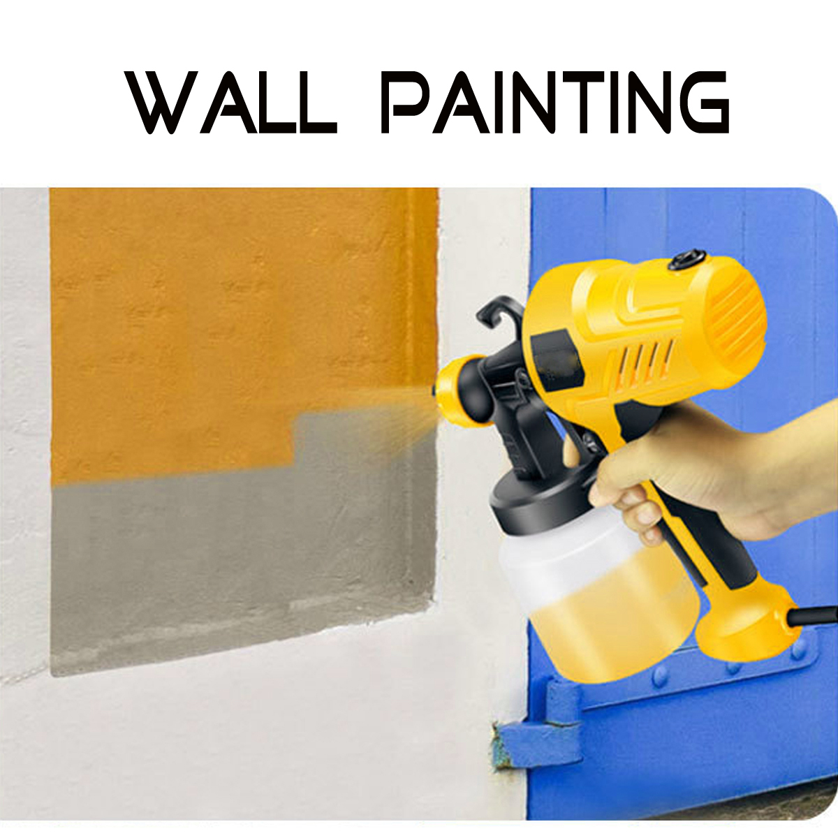 110V-500W-50Hz-Yellow-Plastic-Portable-High-Voltage-Electric-Paint-Spray-Gun-1943583-5