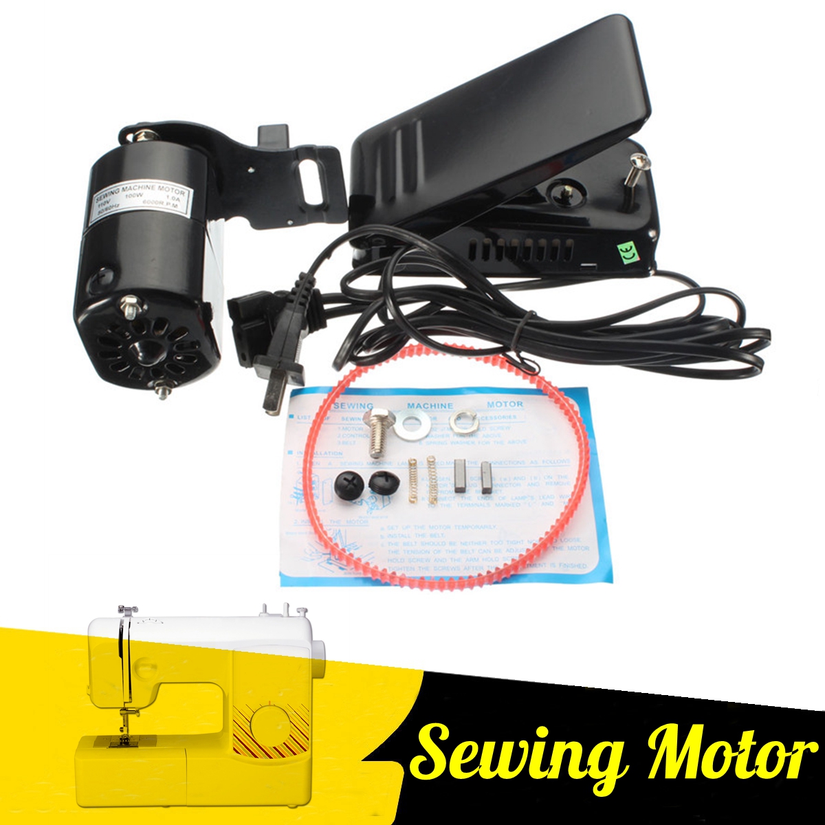 110V-Home-Sewing-Machine-10-Amp-Motor-Foot-Pedal-Controller-Repair-6000rmp-Tools-Kit-1578287-1