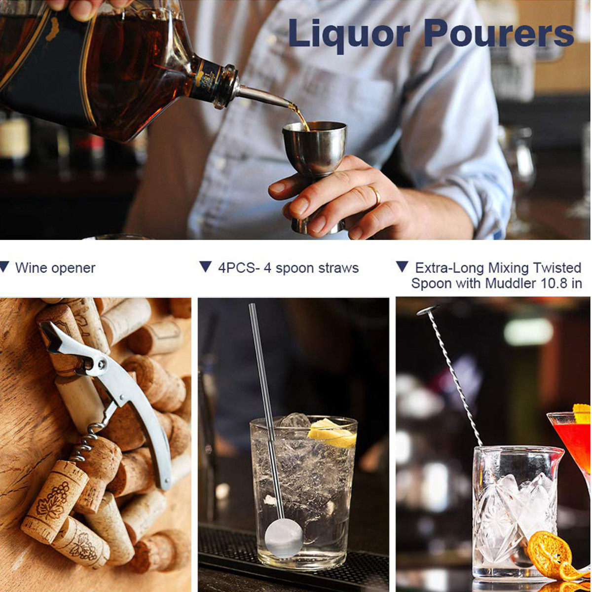 11Pcs-Cocktail-Shaker-Set-Mixer-Martini-Spirits-Bar-Spoon-Jigger-Strainer-Stand-Tools-1732796-3