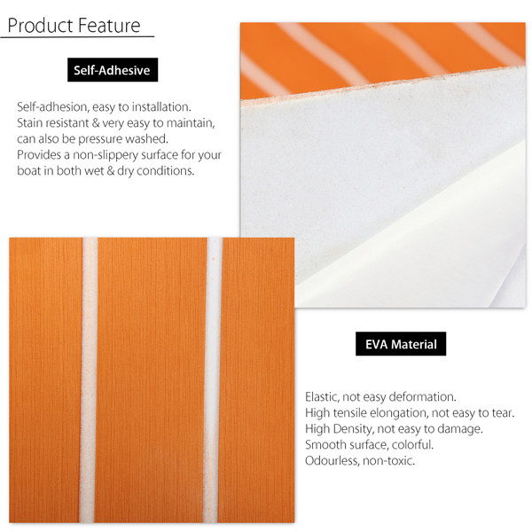 1200x2000x6mm-EVA-Foam-Orange-With-White-Line-Teak-Sheet-Synthetic-Boat-Decking-Floor-Pad-1187325-2