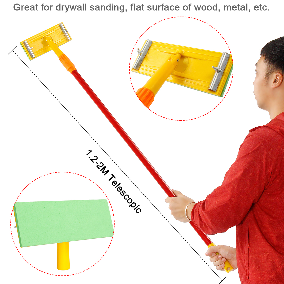 12m-Adjustable-Telescopic-Handle-Mop-Retractable-Pole-Stick-Cleaning-Brush-Sander-Head-Bracket-Washi-1625740-2