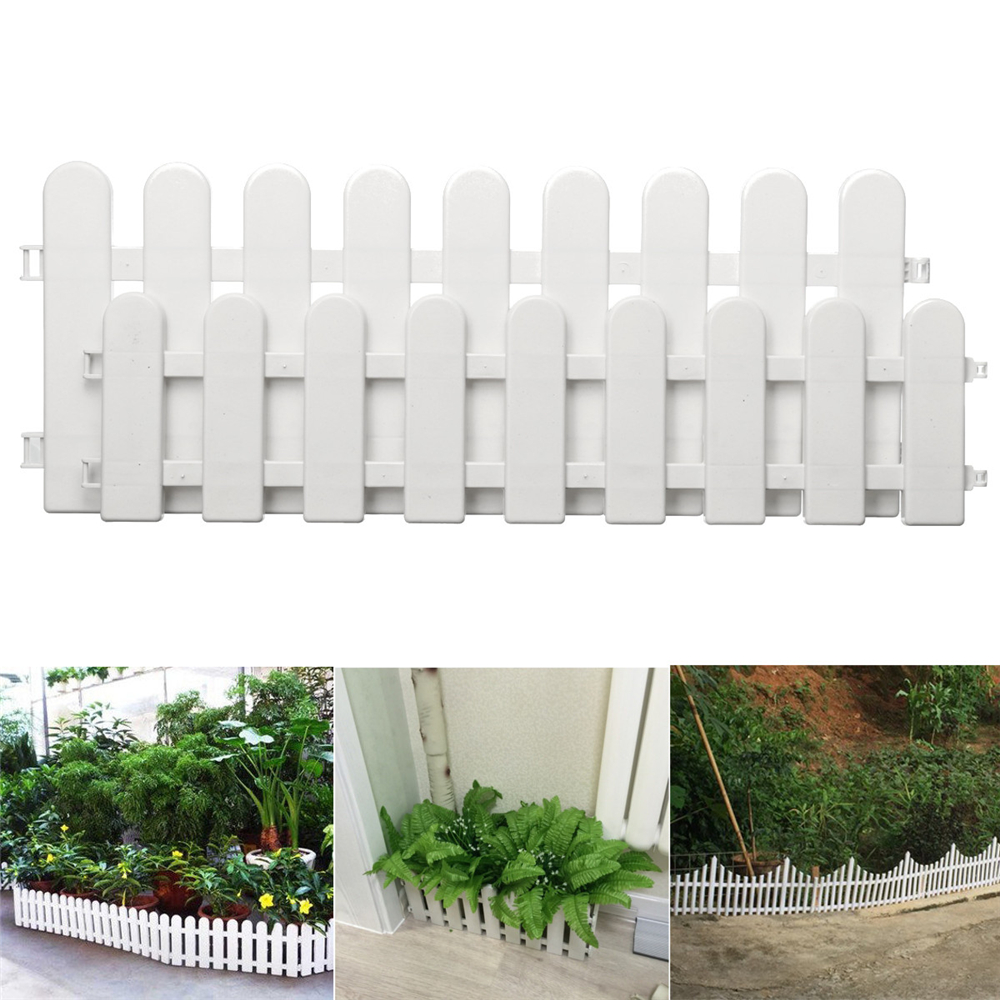 12pcs-Flexible-Garden-Lawn-Grass-Edging-Picket-Border-Panel-Plastic-Wall-Fence-Board-1507308-1