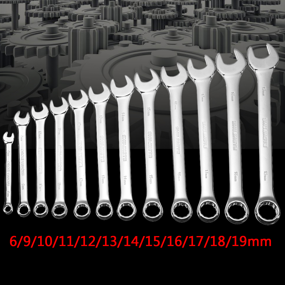 12pcs-Spanners-Wrench-Chrome-Vanadium-Steel-Polished-Tool-Set-Kit-6-19mm-1262792-1