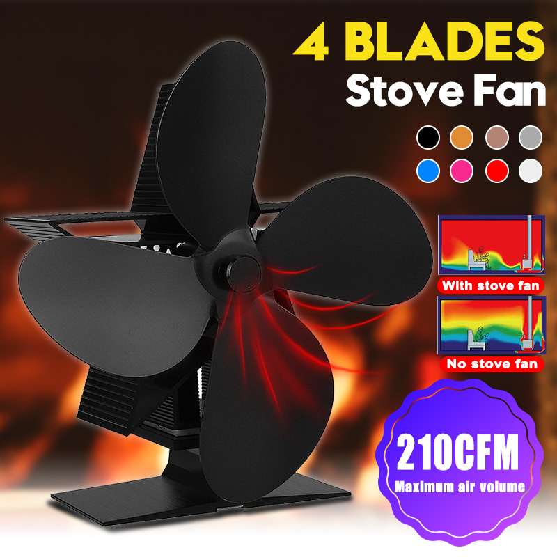 1350RPM-4-Leaves-Stove-Fan-Heat-Powered-Motor-Energy-Saving-Fireplace-EcoFan-Kit-1754503-1