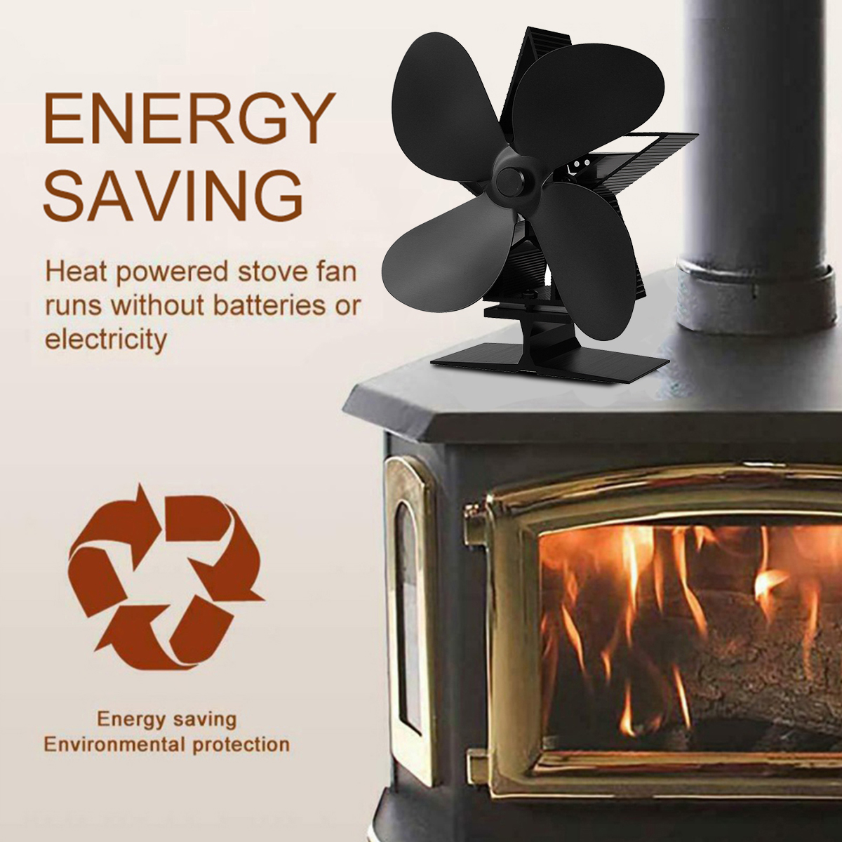 1350RPM-4-Leaves-Stove-Fan-Heat-Powered-Motor-Energy-Saving-Fireplace-EcoFan-Kit-1754503-5