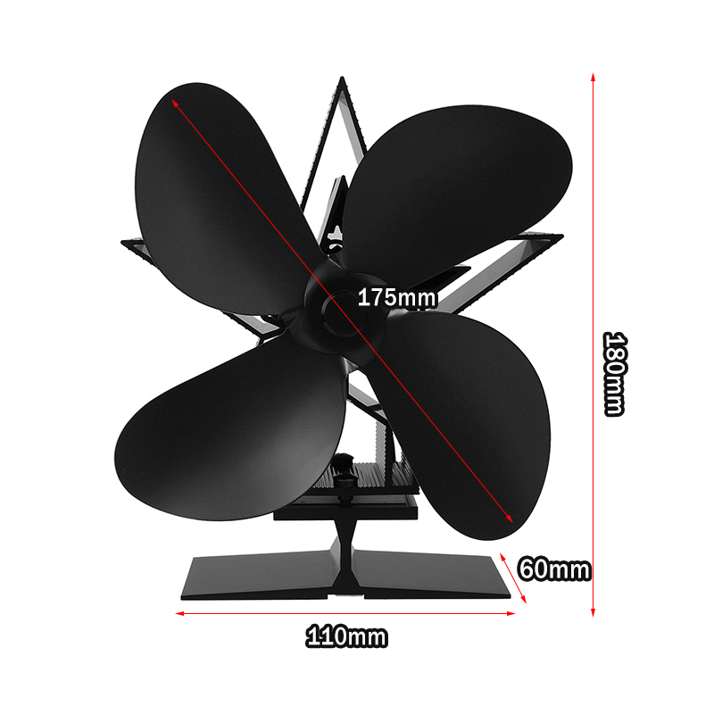 1350RPM-4-Leaves-Stove-Fan-Heat-Powered-Motor-Energy-Saving-Fireplace-EcoFan-Kit-1754503-6