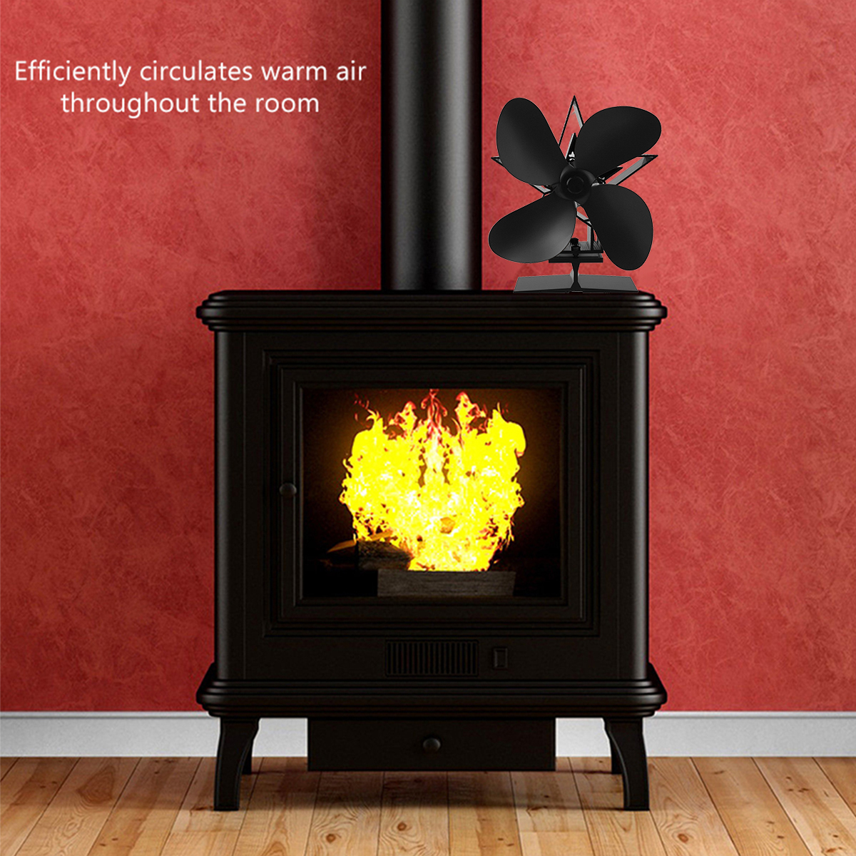 1350RPM-4-Leaves-Stove-Fan-Heat-Powered-Motor-Energy-Saving-Fireplace-EcoFan-Kit-1754503-9