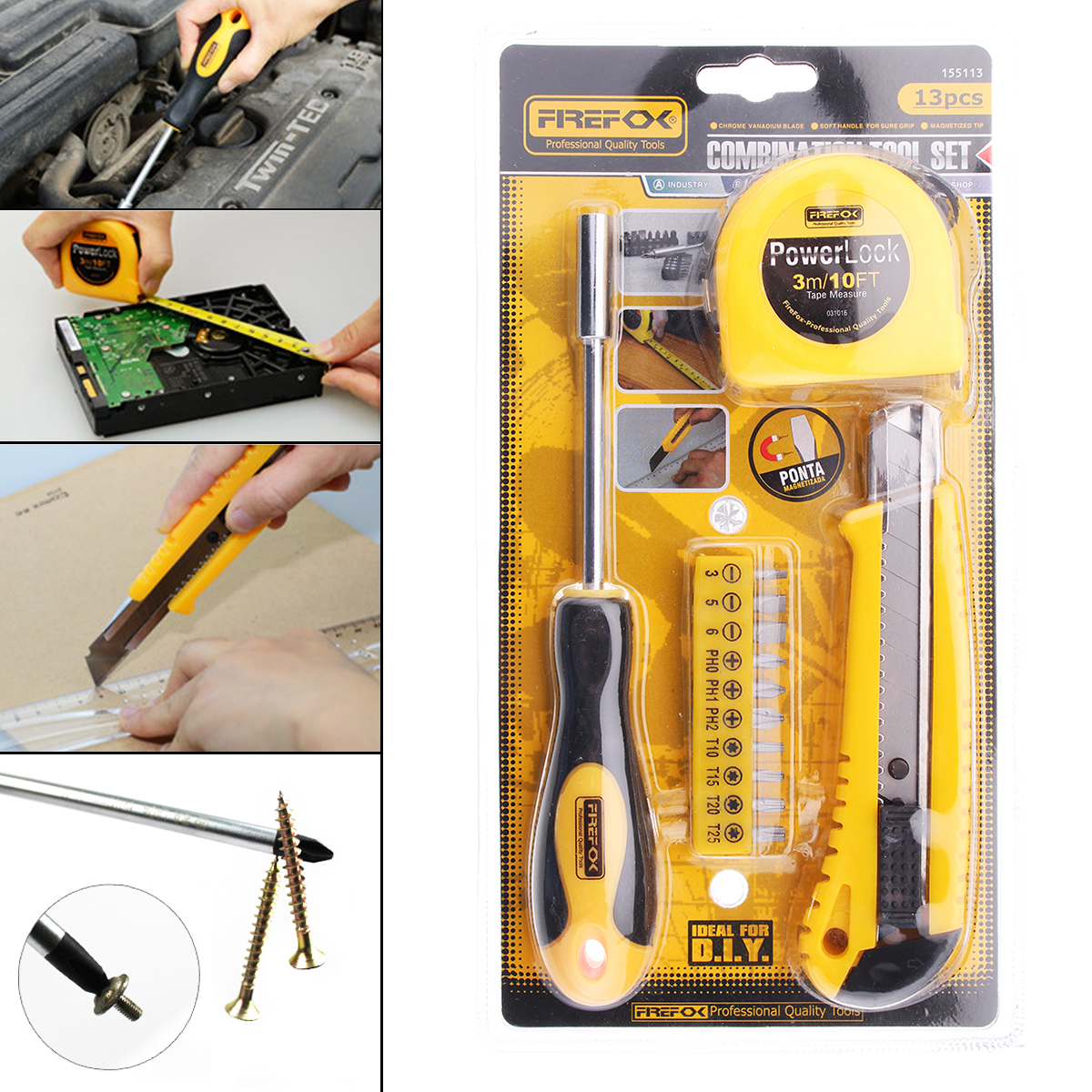 13Pcs-DIY-Household-Hand-Tool-Kit-Maintenance-Repair-Kits-Tape-Measure-Screwdriver-Cutter-Tool-1272087-3