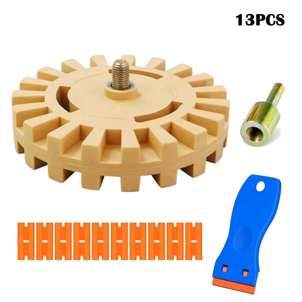13pcs-Sticker-Decal-Glue-Removal-Tool-Eraser-Wheel-Cleaning-Scraper-1822392-1