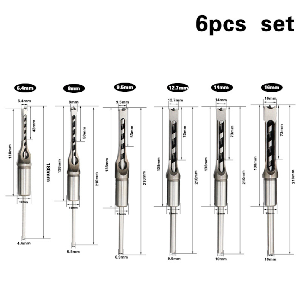 146Pcs-HSS-Twist-Drill-Bits-Square-Auger-Mortising-Chisel-Drill-Set-Square-Hole-Woodworking-Drill-To-1805383-2