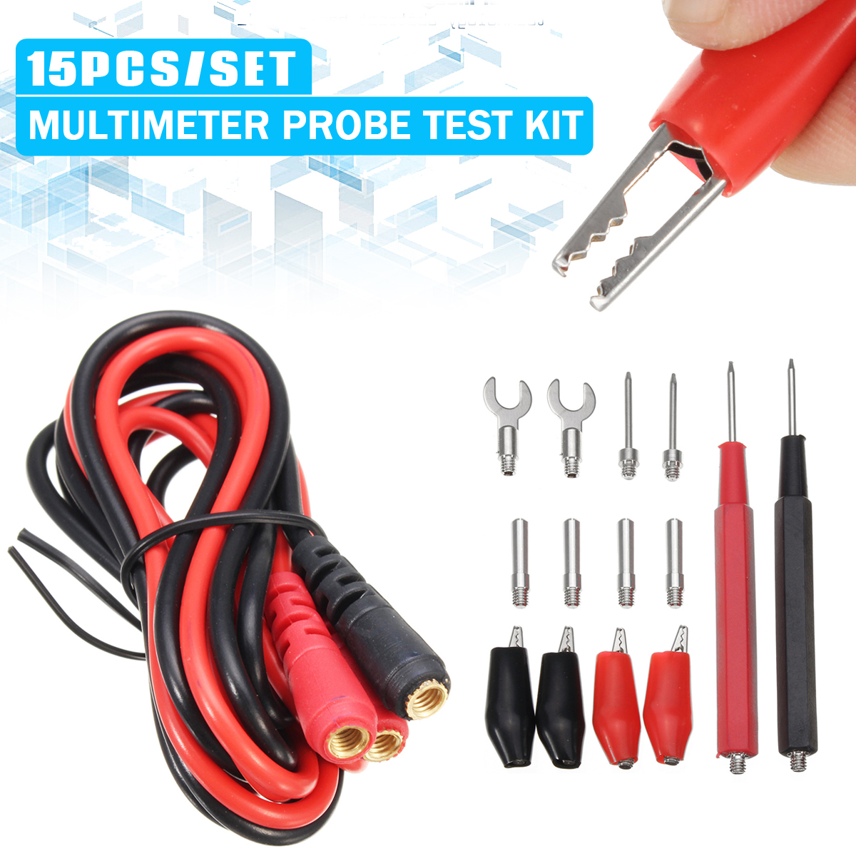 15Pcs-Multifunction-Digital-Multimeter-Test-Probe-Test-Lead-Cable-Alligator-Clip-1282310-1