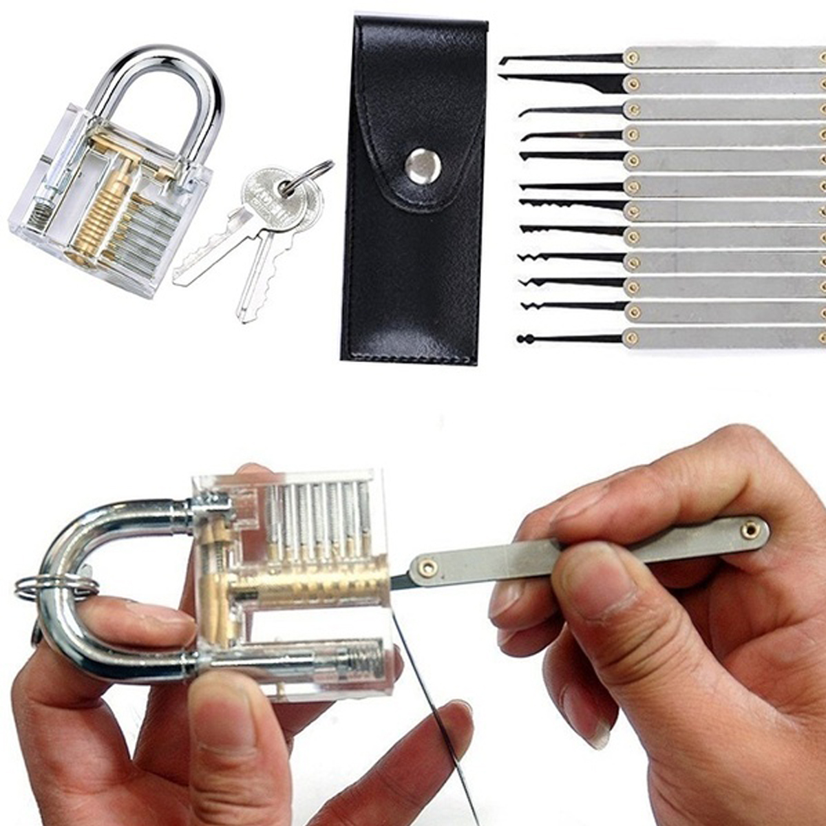 15PcsSet-Lock-Training-Skill-Set-Clear-Practice-Padlock-Tools-Locks-Key-Kits-1739782-4