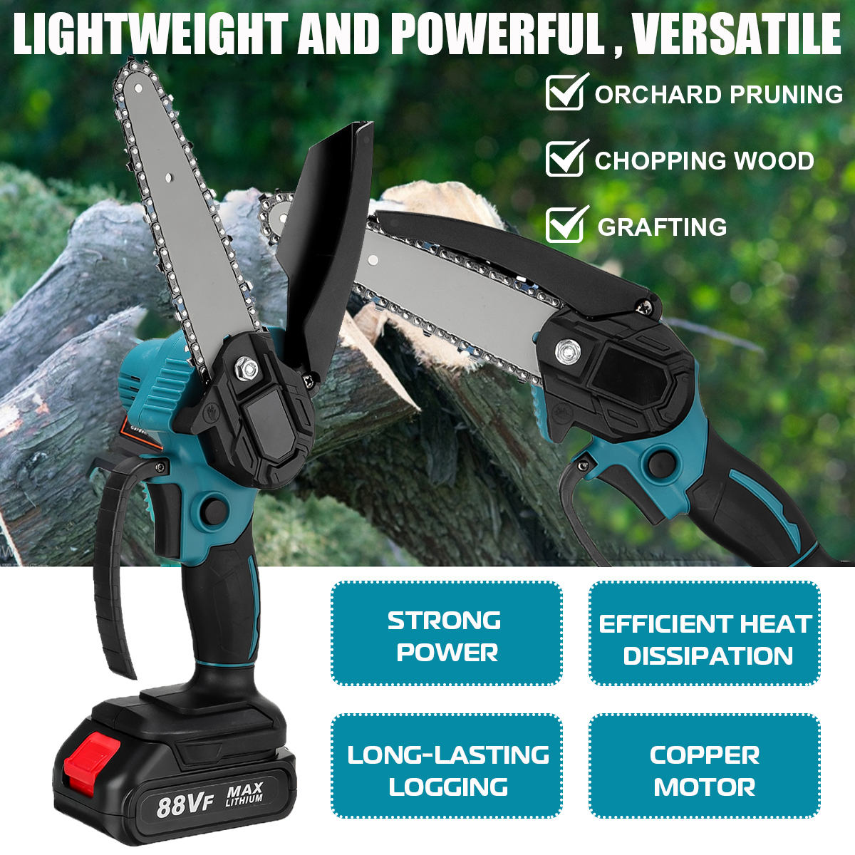 2000W-4000rpm-88VF-6quot-Electric-Saw-Chainsaw-Cordless-Wood-Cutting-Tool-Chainsaw-withwithout-Batte-1938018-3