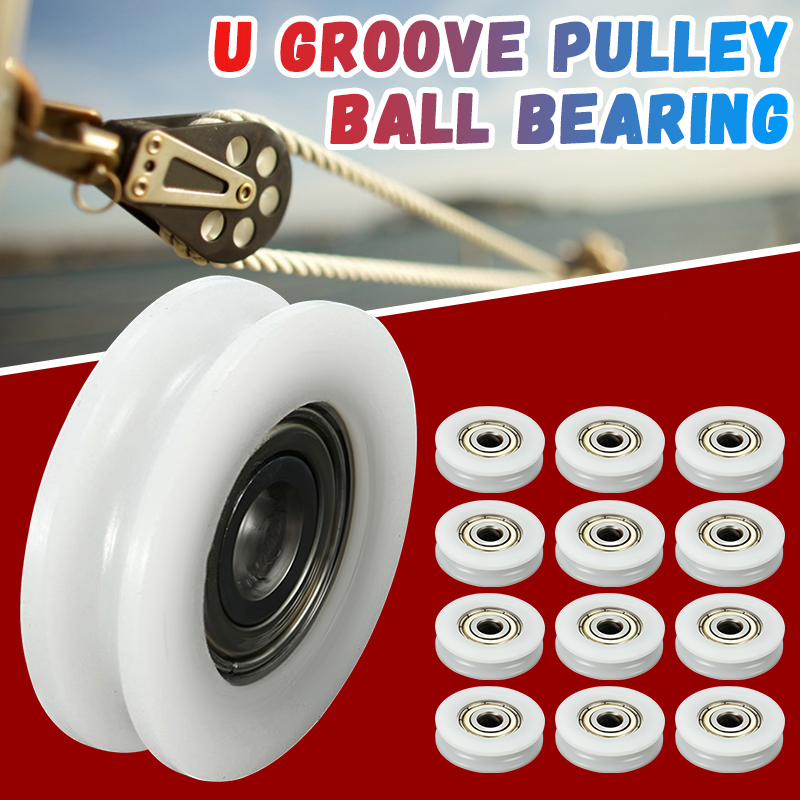 20Pcs-5x24x7mm-U-Notch-Nylon-Round-Pulley-Wheel-Roller-For-38mm-Rope-Ball-Bearing-1688635-1