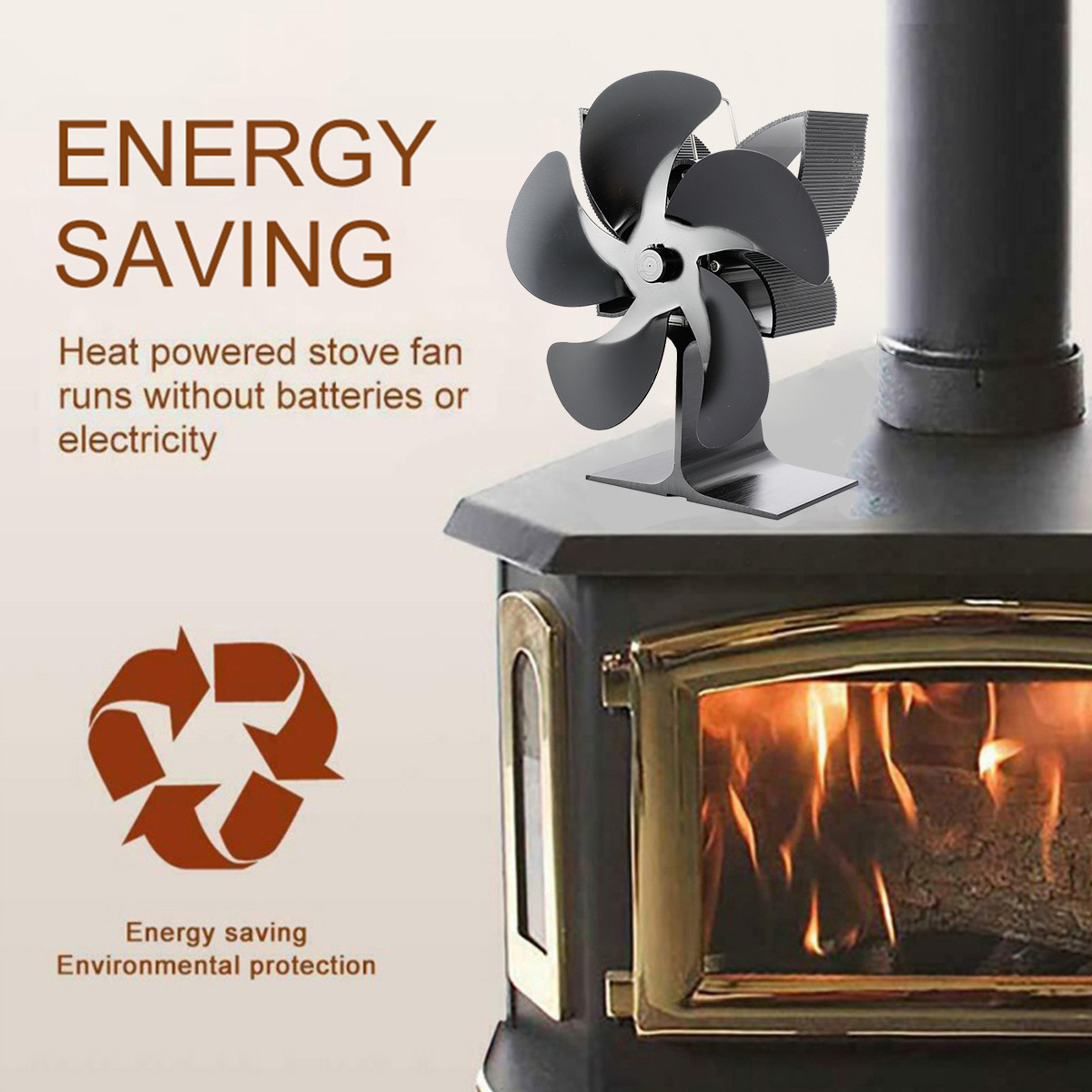 210CFM-5-Blades-Stove-Fan-Heat-Powered-Saving-Fireplace-Eco-Fan-Burner-1763380-7