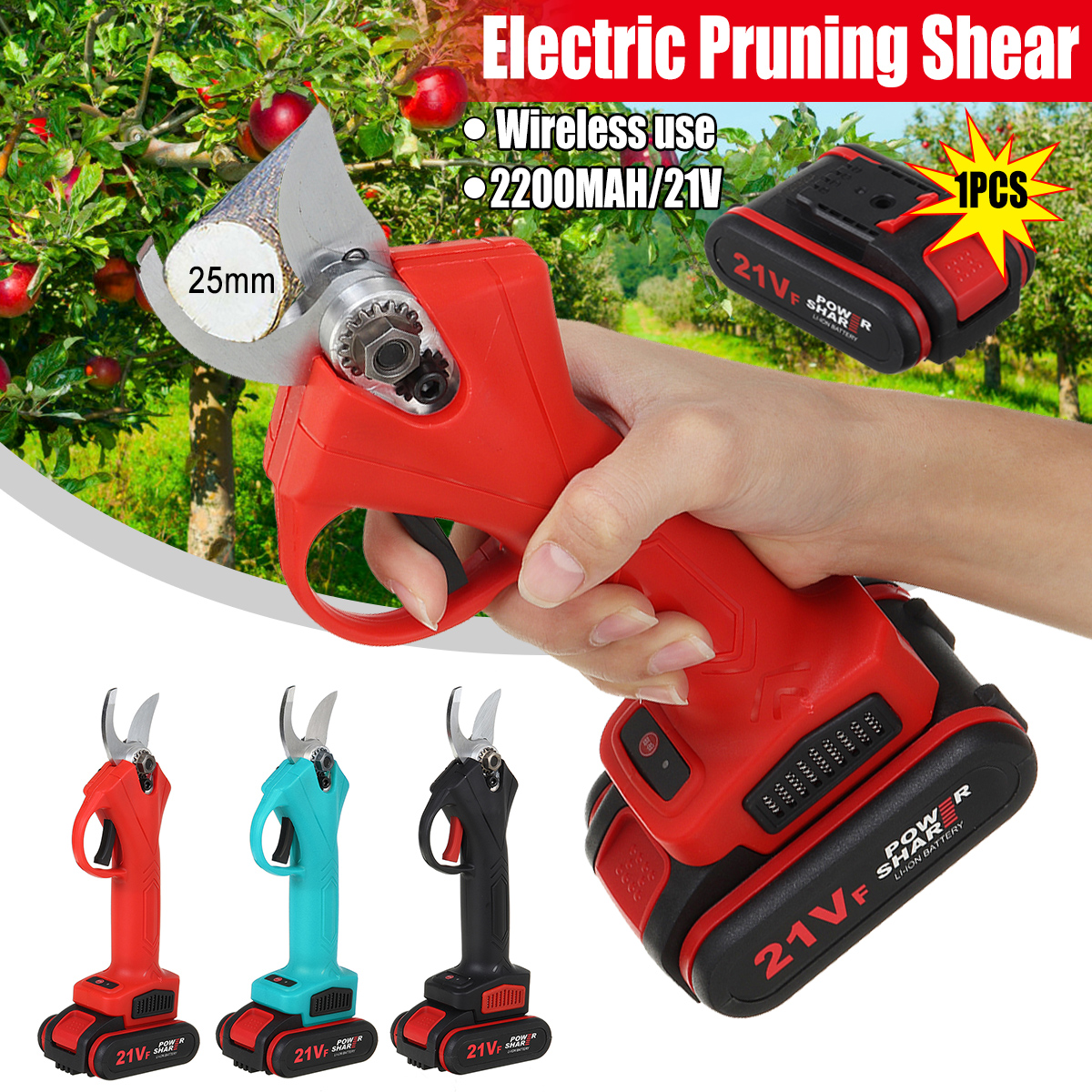 21V-Wireless-25mm-Rechargeable-Electric-Scissors-Branch-Pruning-Shear-Tree-Cutting-Tools-W-1-Battery-1749245-1