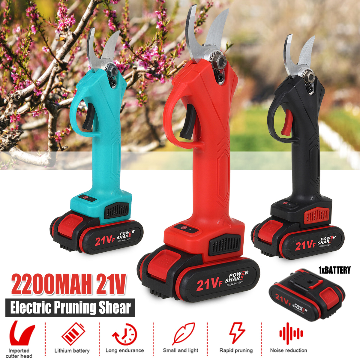 21V-Wireless-25mm-Rechargeable-Electric-Scissors-Branch-Pruning-Shear-Tree-Cutting-Tools-W-1-Battery-1749245-2