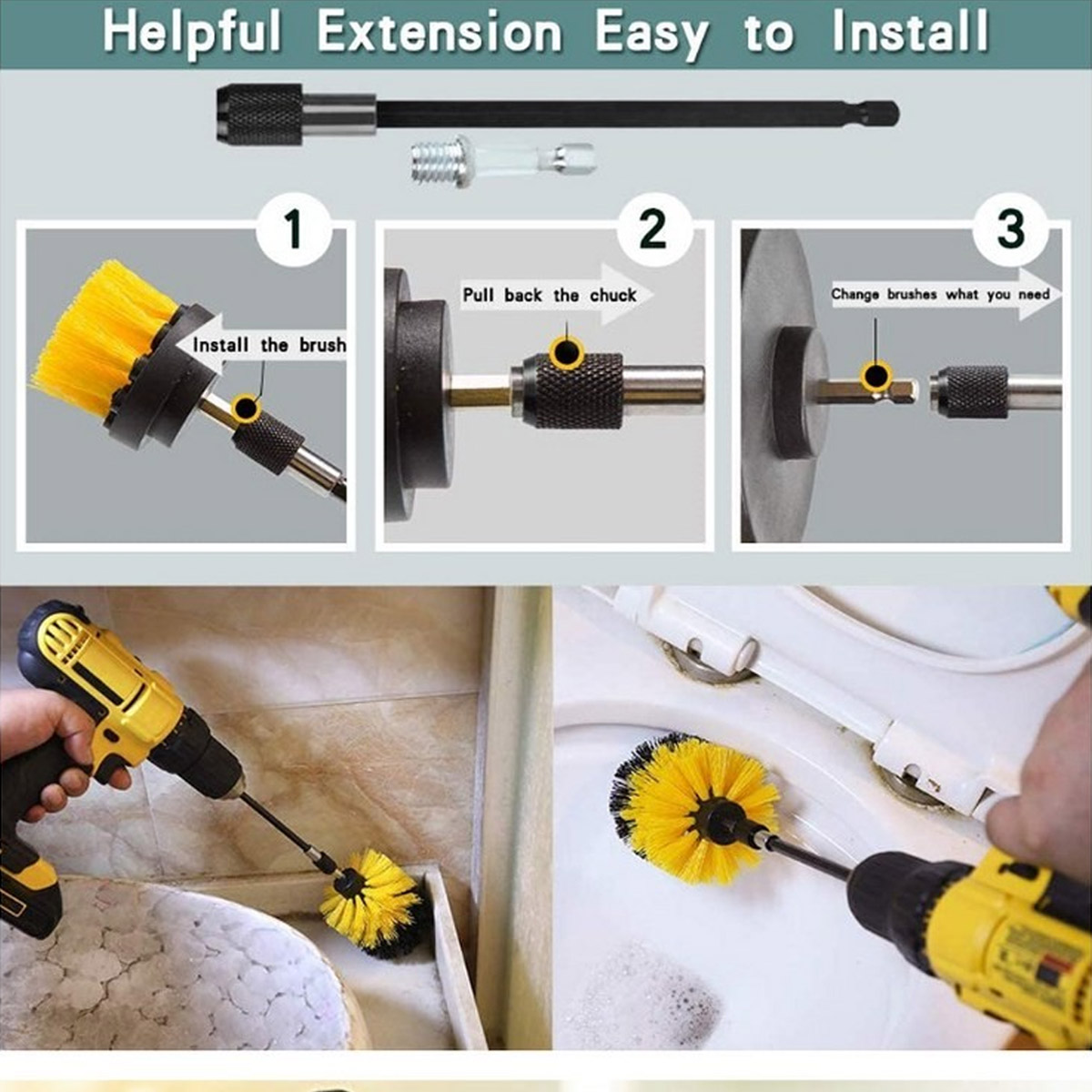 24pcs-Cleaning-Drill-Brush-Attachment-Set-Carpet-Tile-Power-Scrubber-Cleaner-Attachment-1863775-11