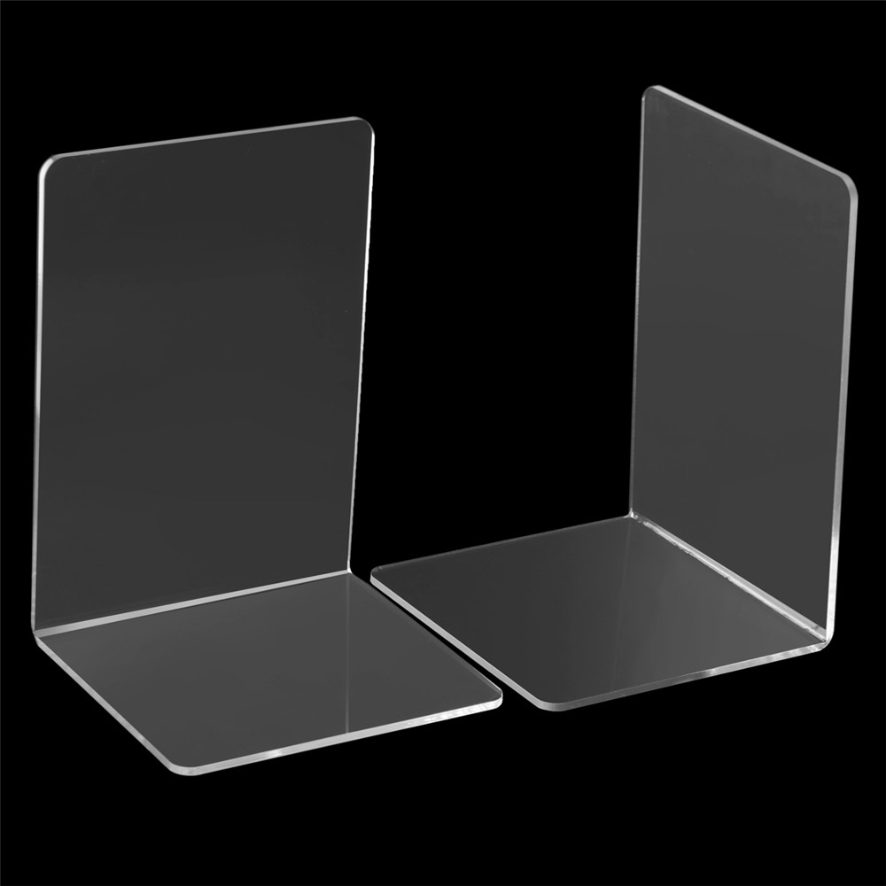 2pcs-160x150x220x4mm-Clear-Acrylic-Bookends-L-shaped-Bookends-Organiser-Stand-For-Office-School-1343312-2