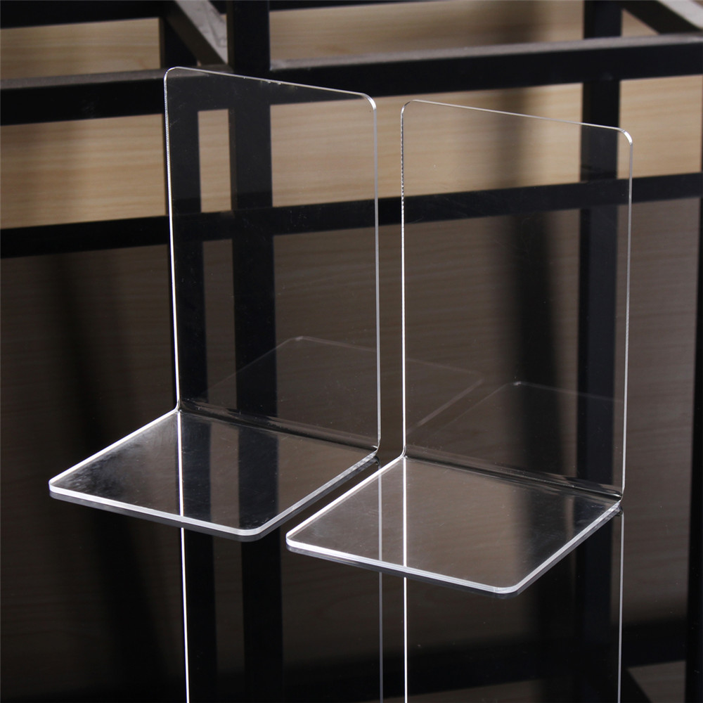 2pcs-160x150x220x4mm-Clear-Acrylic-Bookends-L-shaped-Bookends-Organiser-Stand-For-Office-School-1343312-3