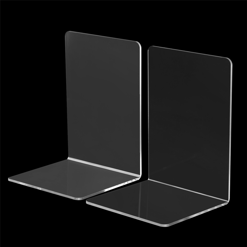 2pcs-160x150x220x4mm-Clear-Acrylic-Bookends-L-shaped-Bookends-Organiser-Stand-For-Office-School-1343312-5