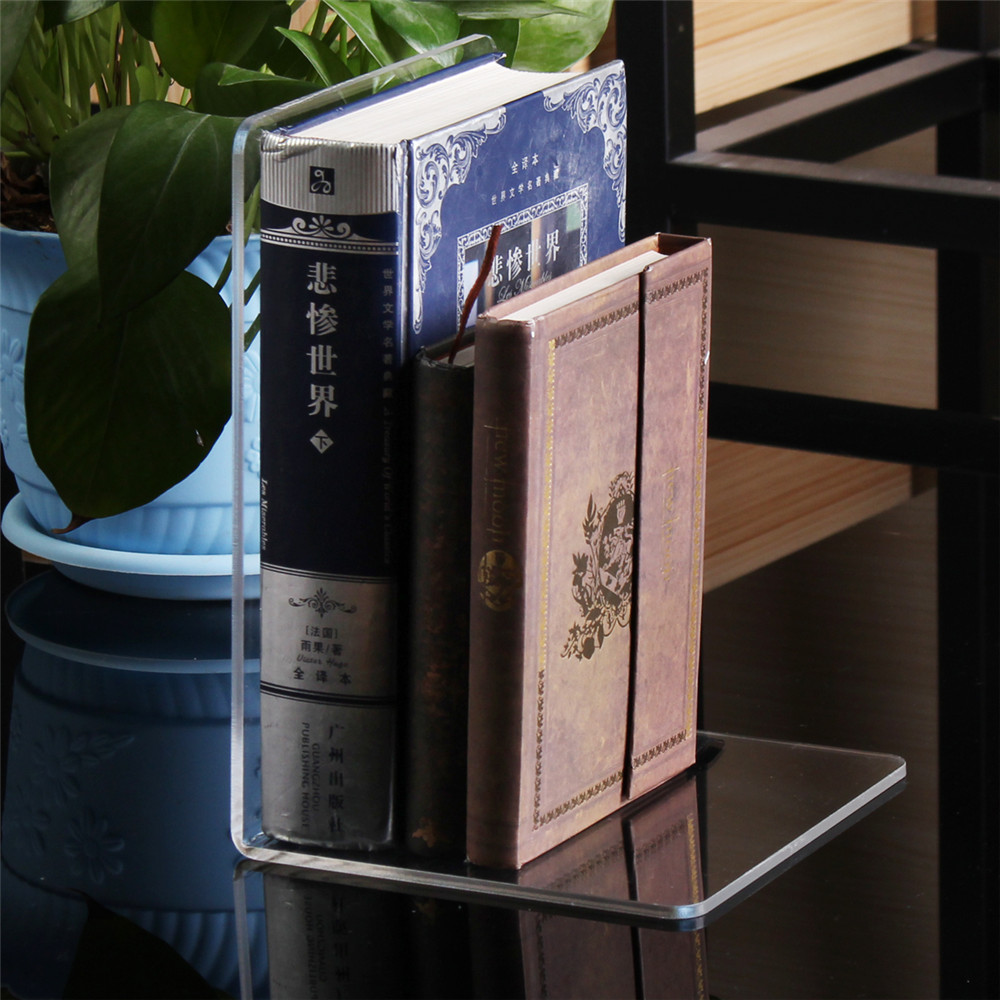 2pcs-160x150x220x4mm-Clear-Acrylic-Bookends-L-shaped-Bookends-Organiser-Stand-For-Office-School-1343312-7