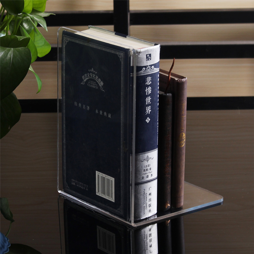 2pcs-160x150x220x4mm-Clear-Acrylic-Bookends-L-shaped-Bookends-Organiser-Stand-For-Office-School-1343312-8