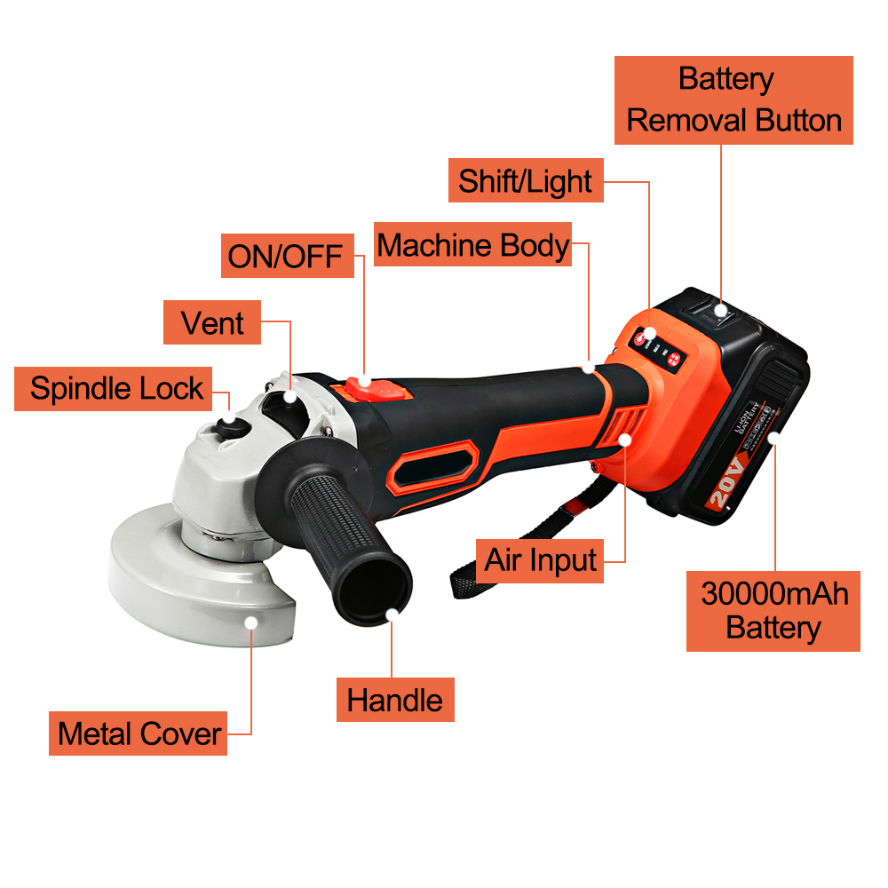 30Ah-21V-Brushless-Cordless-Angle-Grinder-Electric-Power-Angle-Grinding-Cutting-With-Li-ion-BatteryC-1411787-3