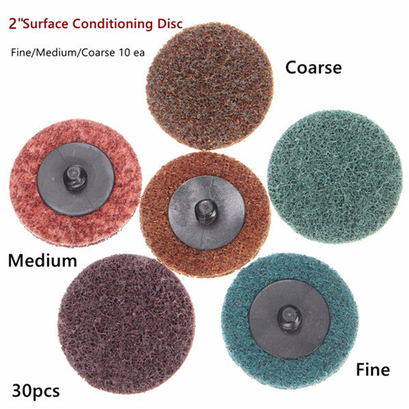 30pcs-2-Inch-Roll-Lock-Sanding-Disc-Fine-Medium-Coarse-Surface-Conditioning-Disc-1245358-3