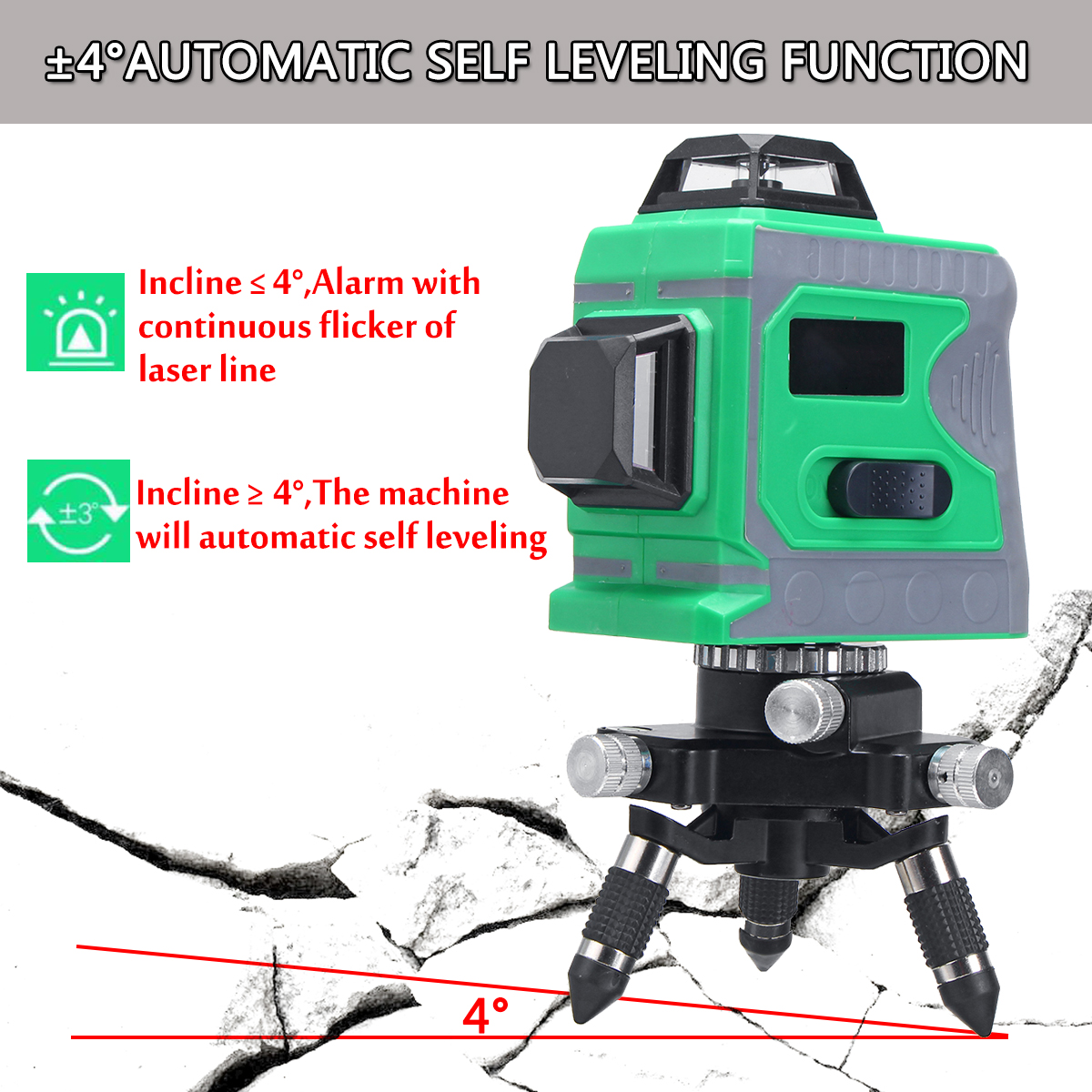 3D-12-Lines-Self-Leveling-Green-Laser-Beam-Level-Auto-360deg-Rotary-Cross-Measure-1468315-2