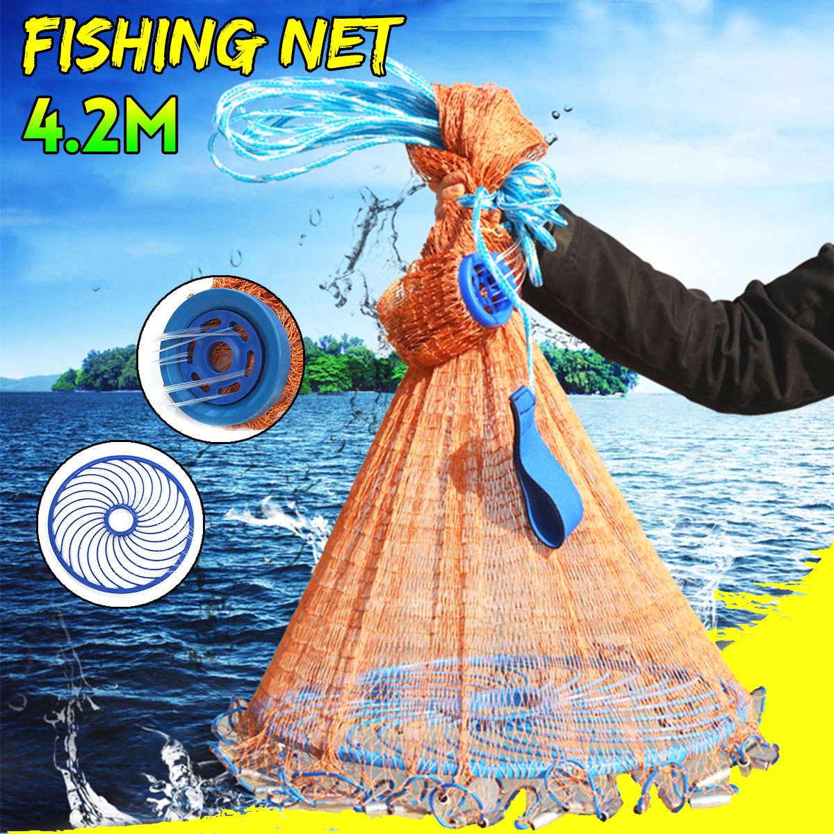 42m-14FT-Hand-Easy-Throw-Manual-Fishing-Net-Outdoor-Hunting-Fishing-Bait-Network-Tools-1560508-1