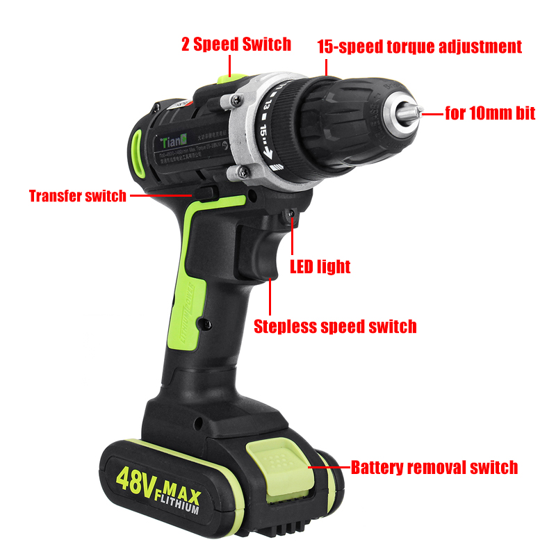 48VF-Electric-Power-Cordless-Drill-Screwdriver-Woodworking-Tool-with-12pcs-Rechargeable-Batteries-1455935-2