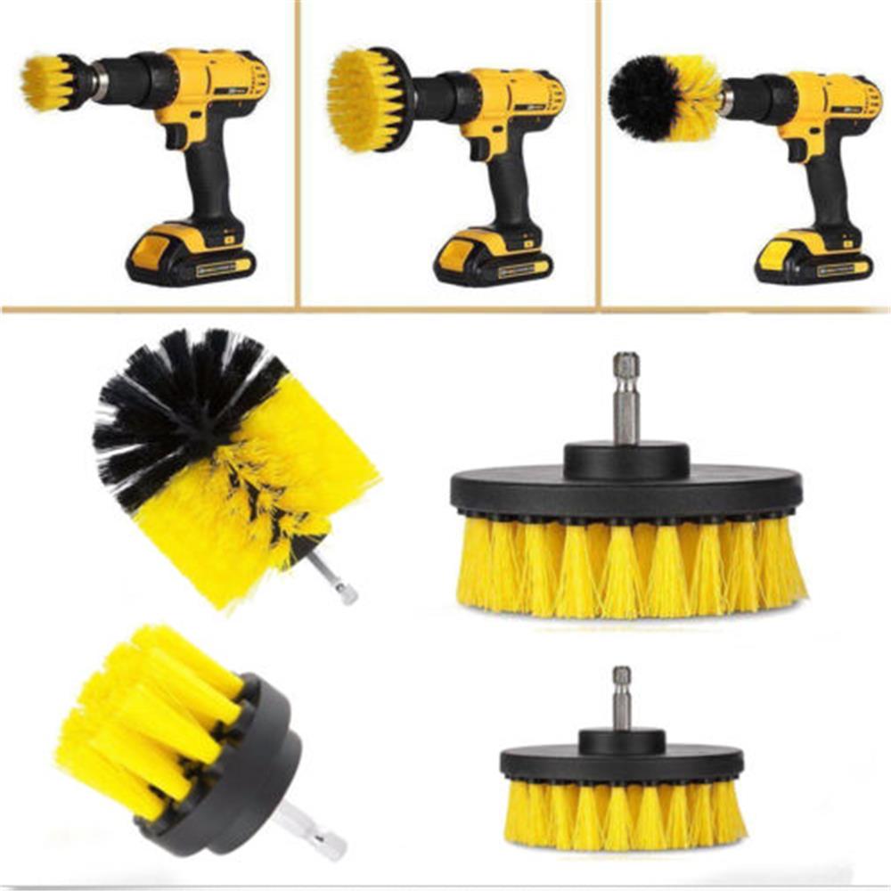 4Pcs-23545-Inch-Electric-Drill-Brush-YellowBlue-Cleaning-Brush-Tool-For-Bathtub-Carpet-1309283-4