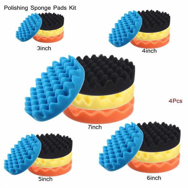 4pcs-Sponge-Wave-Polishing-Buffing-Pads-Kit-34567-Inch-for-Car-polisher-1062224-1