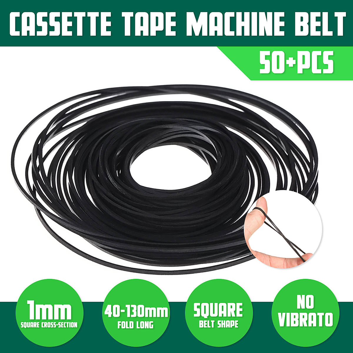 50pcs-40-130mm-Square-Tape-Machine-Belt-Mix-Cassette-Assorted-Common-Repair-Universal-1083434-1