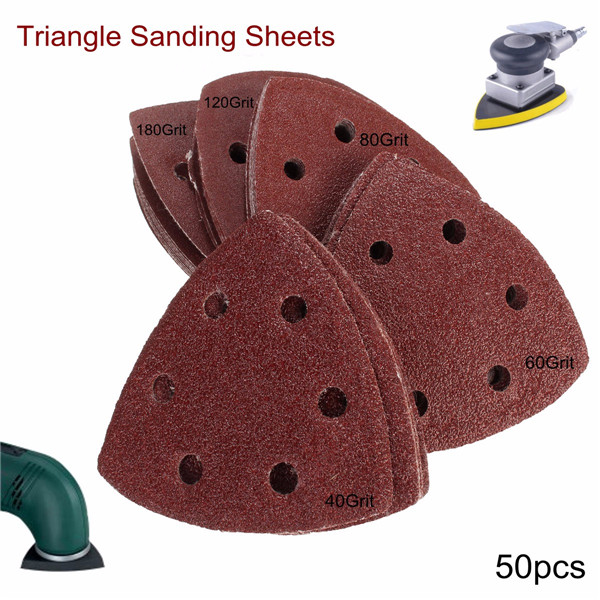 50pcs-90mm-40-180-Grit-Sanding-Sheets-Triangle-Sander-Grinder-Backing-Paper-Pads-1070237-2