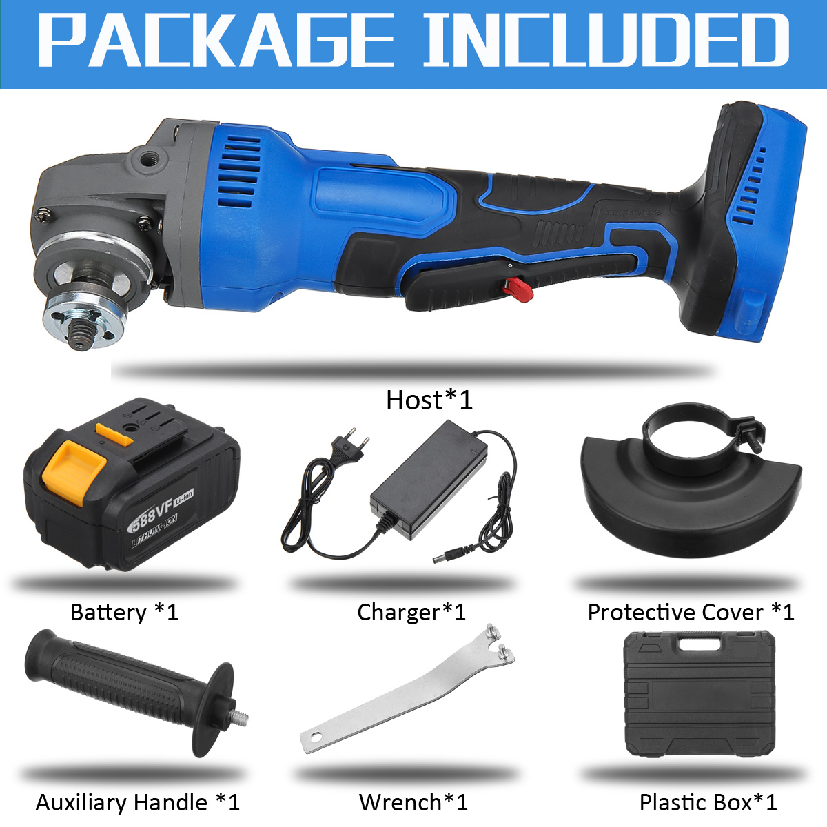 588VF-Cordless-Brushless-100mm-1580W-Electric-Angle-Grinder-3-Gears-Adjustable-Grinding-Machine-Poli-1941456-2