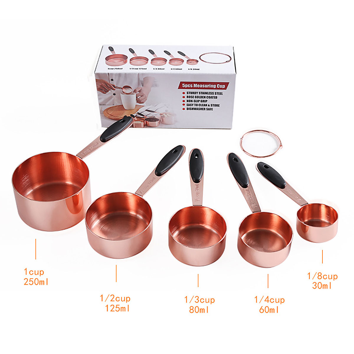 5Pcs-Measuring-Cup-Set-Stainless-Steel-Kitchen-Accessories-Baking-Bartending-Tools-1722150-6