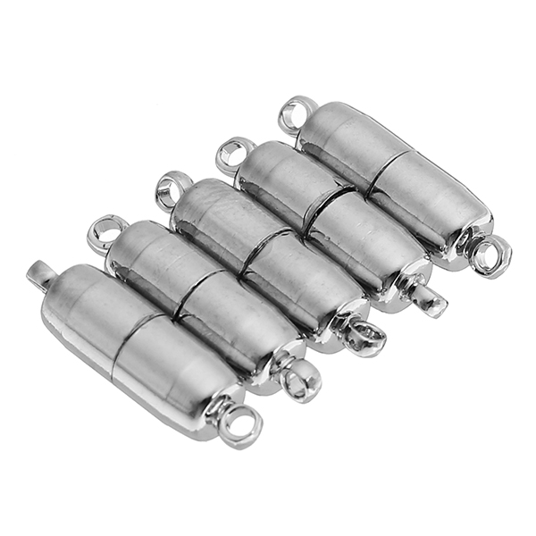 5pcs-19x6mm-Round-Cylindrical-Metal-Magnetic-Buckle-DIY-Chain-Buckle-Necklace-Connecctors-1198832-1