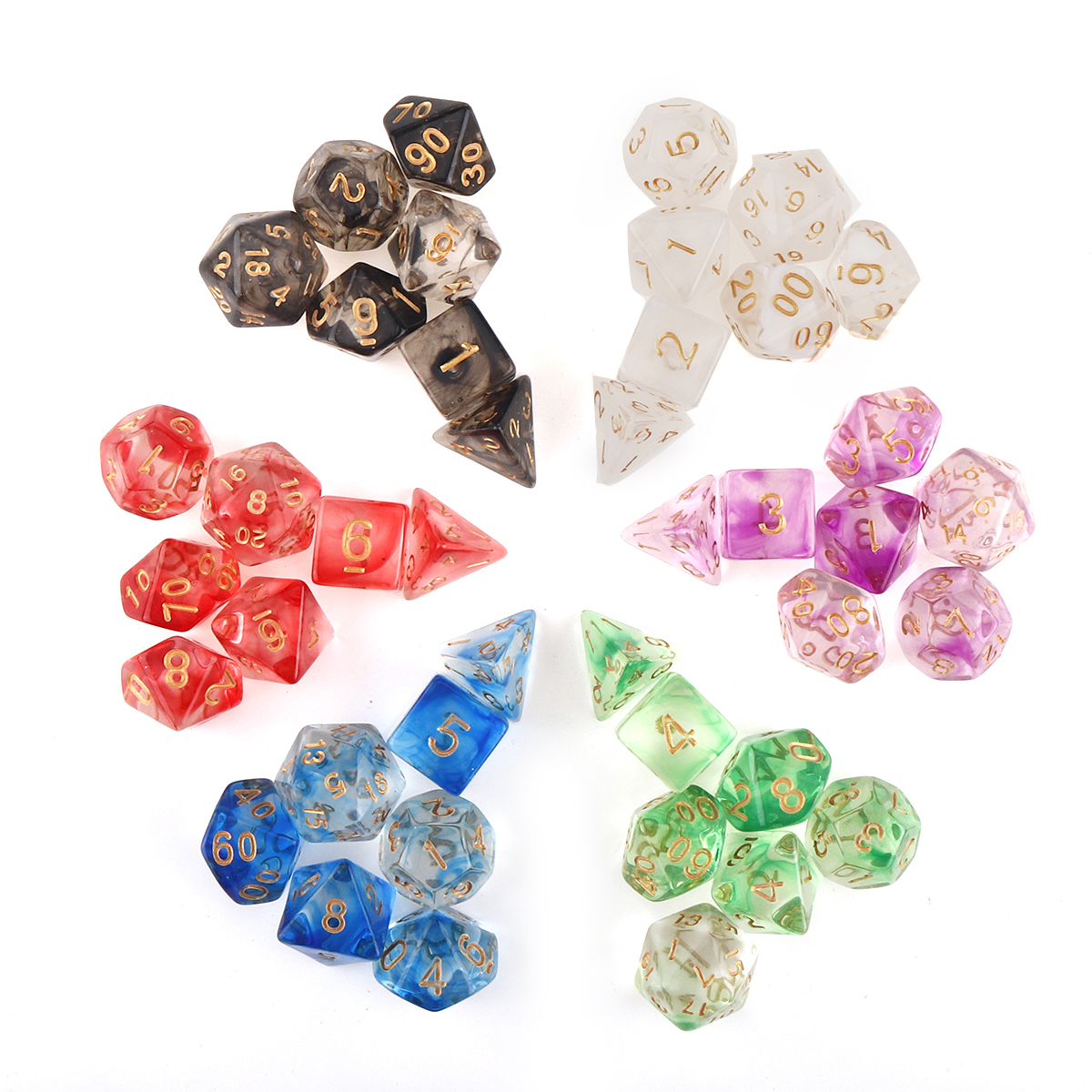 7Pcs-Transparent-Polyhedral-Dices-Multi-sided-Dice-1631909-2