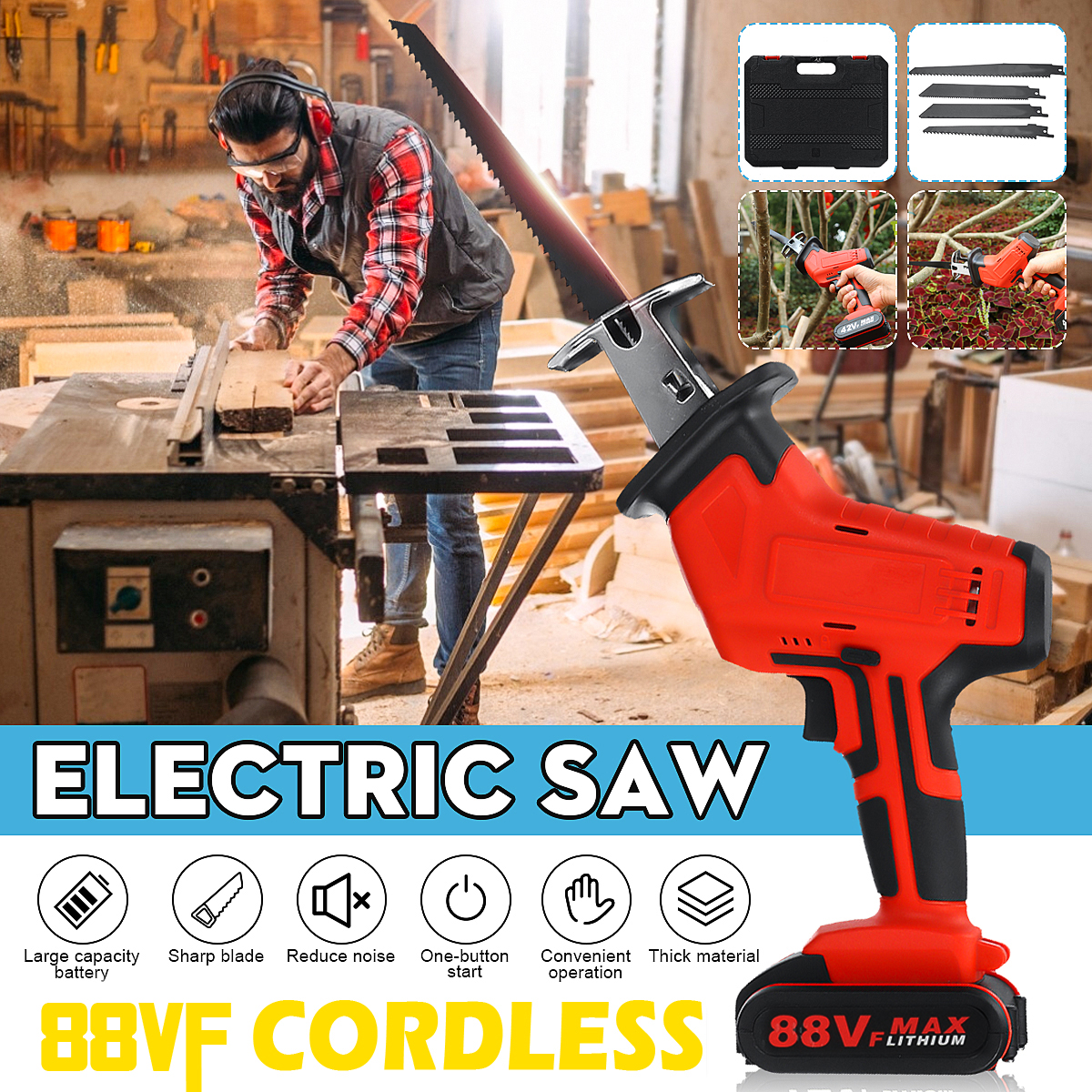 88VF-Cordless-Electric-Reciprocating-Saw-Outdoor-Portable-Woodworking-Tool-One-Hand-Saw-W-12-Battery-1883228-2
