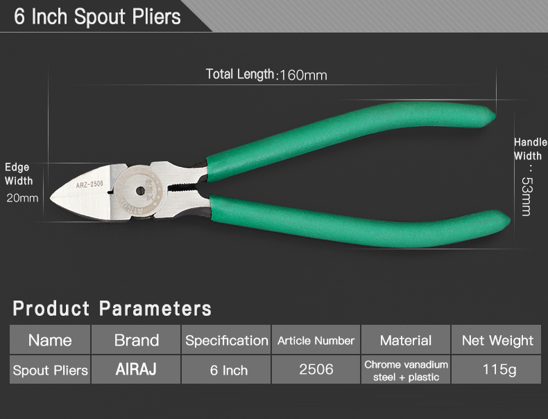 AIRAJ-567-Inch-Diagonal-Pliers-Chrome-Vanadium-Steel-Stripper-Wire-Pliers-Insulated-High-Torque-Circ-1768633-6