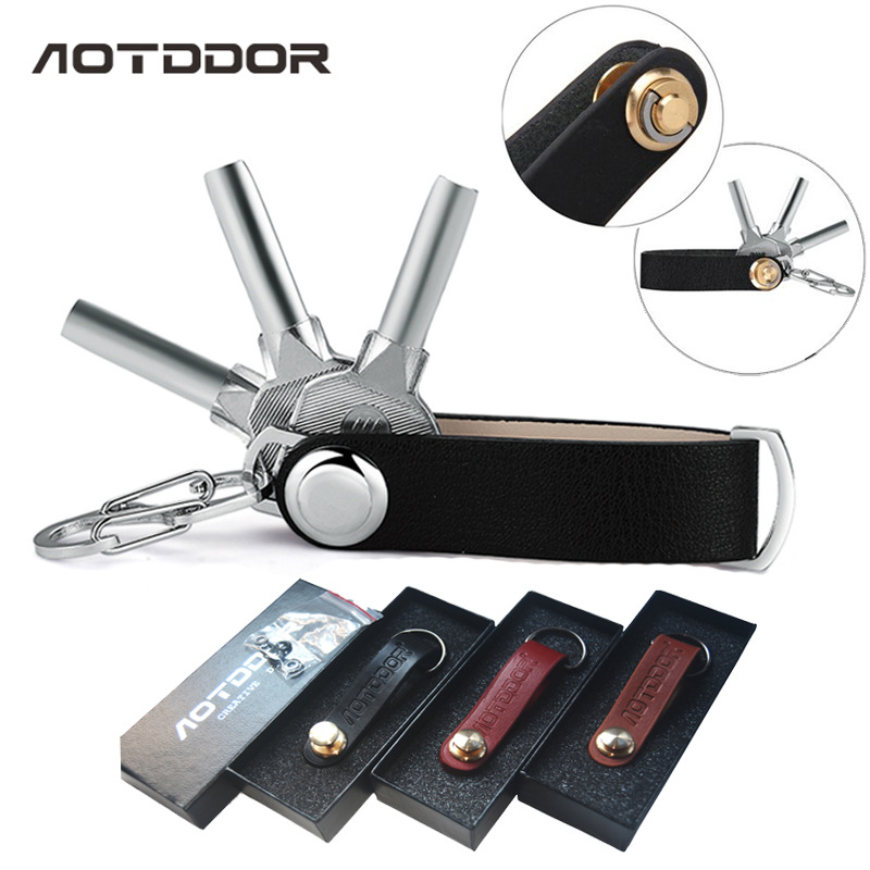 AOTDDORreg-E2215-Leather-Key-Holder-Key-Accessories-EDC-Portable-Equipment-3-Colors-1127933-1
