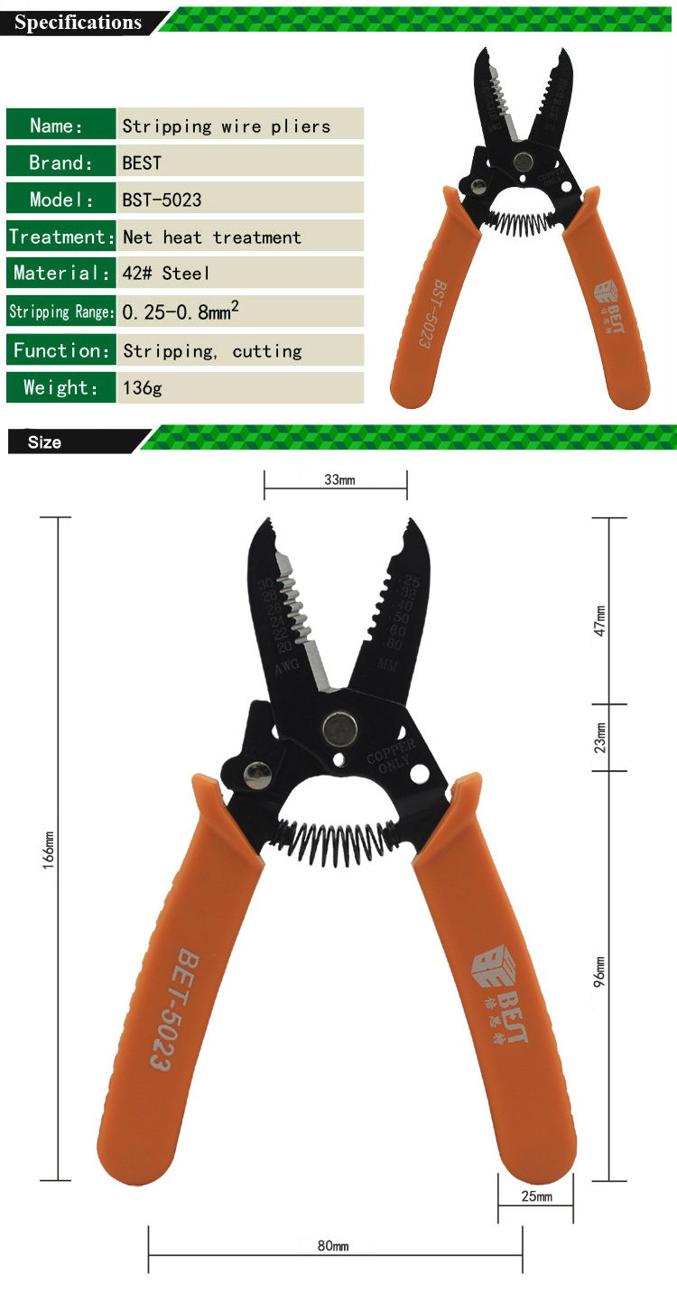 BEST-5023-20-30AWG-025-08mm-Wire-Stripper-Plier-Copper-Cable-Hardened-Steel-Plier-1228860-1