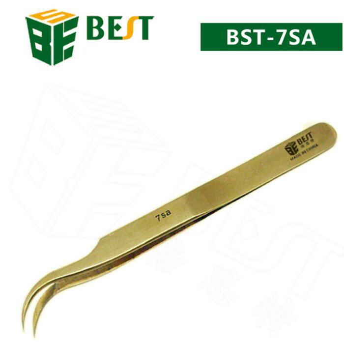 BEST-BST-7SA-Gold-plated-Non-embroidered-Steel-Tweezers-Wear-resistant-Tweezer-Clamp-1369261-1
