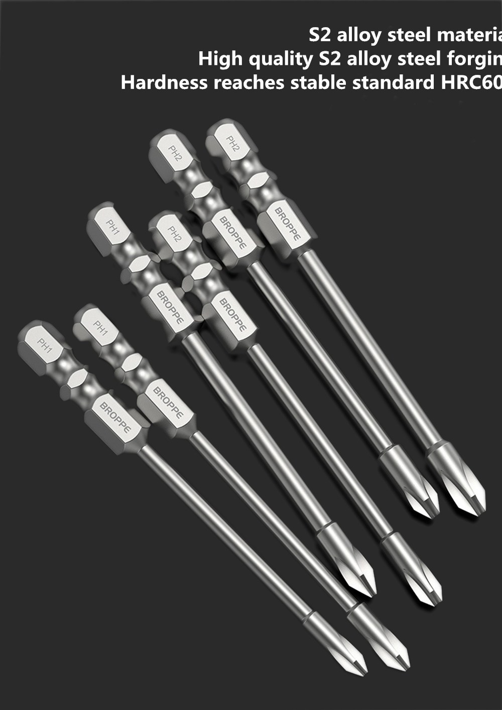 BROPPE-10Pcs-100mm-Length-Impact-Phillips-Screwdriver-Bit-High-Torque-Cross-Screwdriver-Bit-S2-Stron-1734388-2