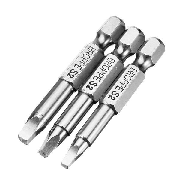 BROPPE-3Pcs-50mm-S1-S3-Magnetic-Square-Head-Screwdriver-Bits-14-Inch-Hex-Shank-1142874-1