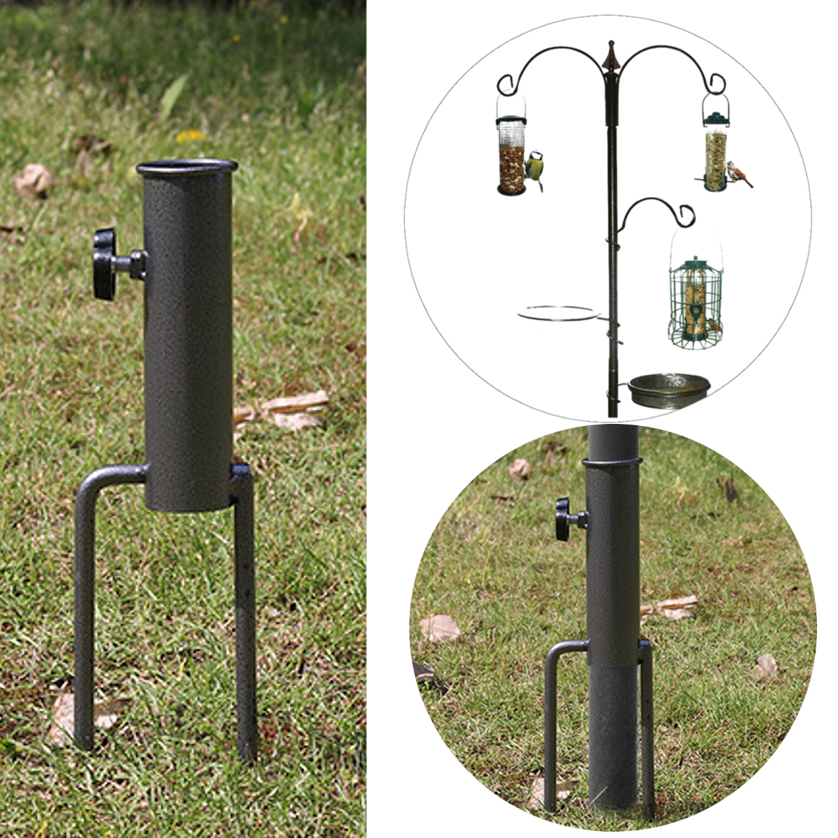 Bird-Feeder-Pole-Hangers-Feeding-Station-Stabilizer-Feet-SpikesStand-Feed-Tube-Garden-Lawn-1400591-1