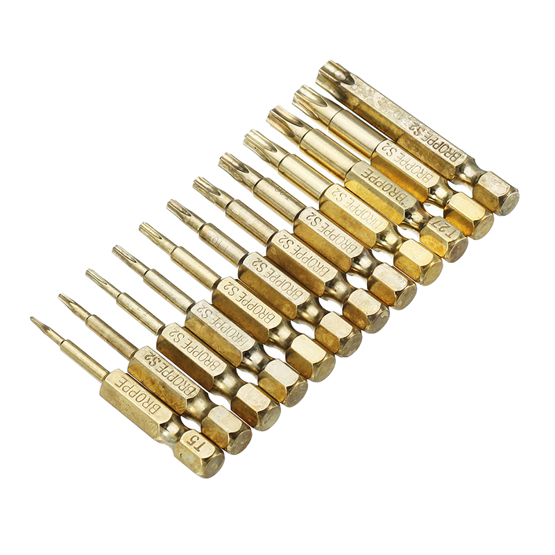 Broppe-12pcs-Gold-T5-T40-50mm-Magnetic-Torx-Screwdriver-Bits-14-Inch-Hex-Shank-1254688-3